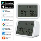 Смарт-датчик влажности и температуры Tuya, Wi-Fi детектор освесветильник, гигрометр, термометр с ЖК-дисплеем, поддержка Alexa и Google Assistant