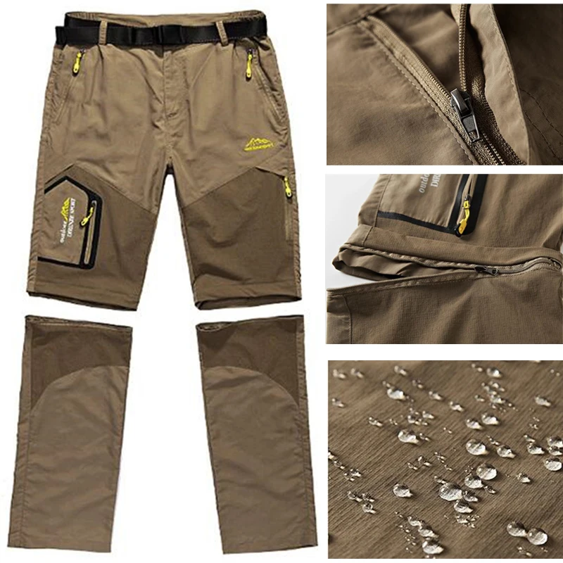 

Outdoor Summer Shorts Quick-drying Pants Men Two-pants Detachable Trousers Pantalon Hiking Camping Trekking Mountaineering