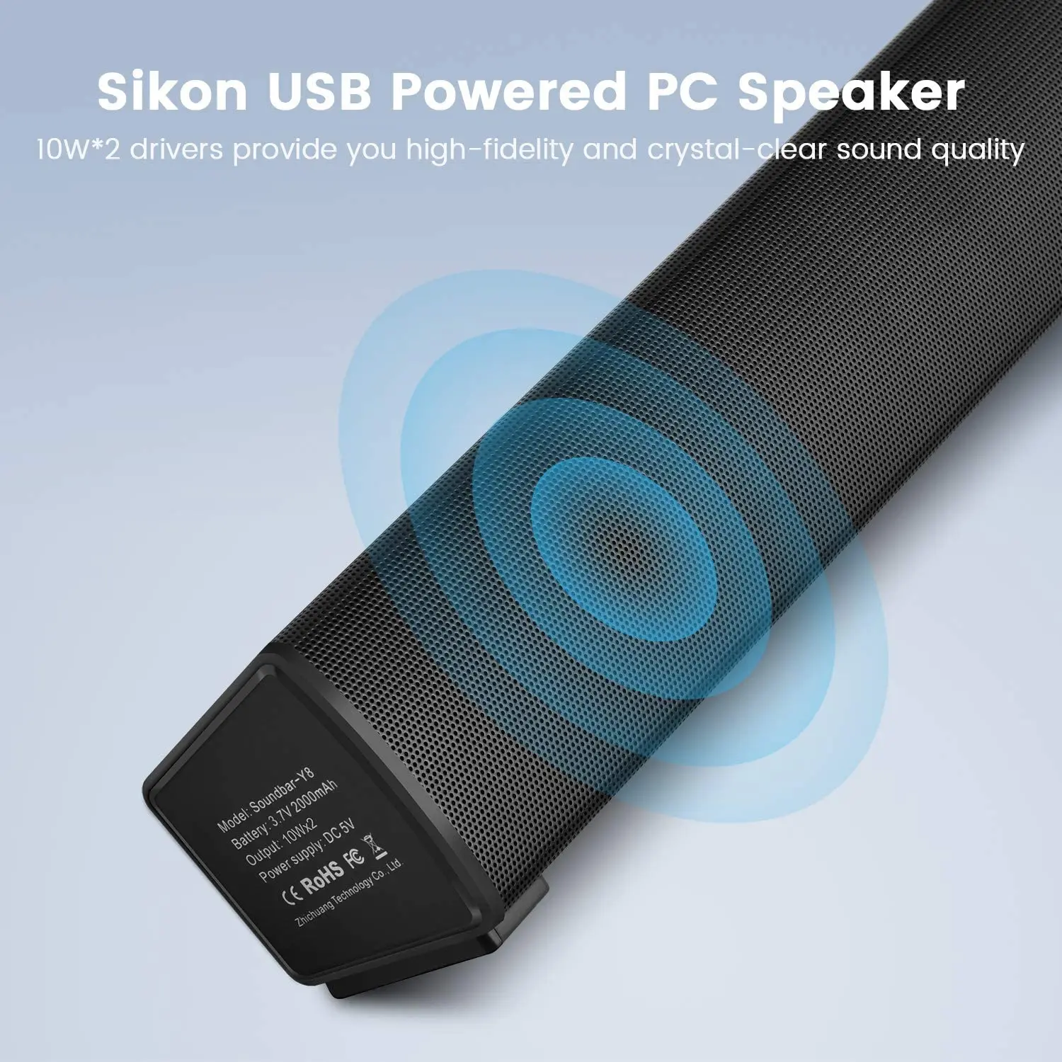 Звуковая панель для ПК 20 Вт проводная и беспроводная звуковая настольного