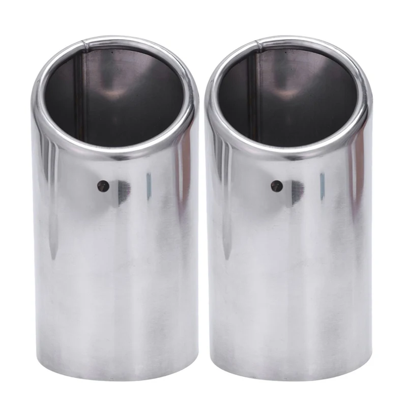 

2x Exhaust Headers Exhaust Tips Muffler Pipe Inox for A4 B8 A4L Q5