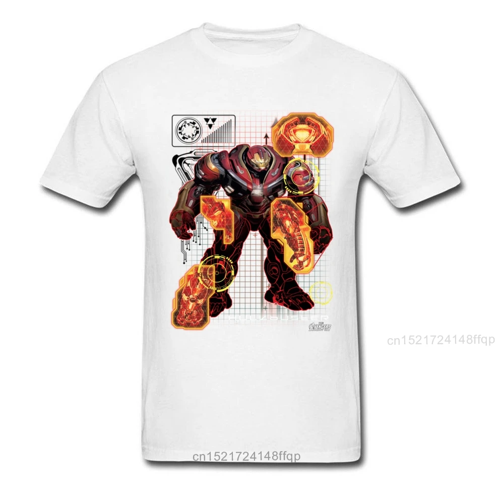 Hulkbuster Analysis 2018 мужская белая футболка с 3D принтом робота летняя хлопковая одежда