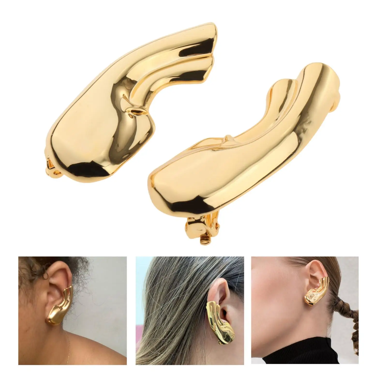

Fashion Womens Girl's Small Clip On Earrings Auricle Gold Jewelry Gifts