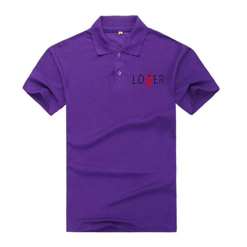 

2020 Summer LOVER Printed Stand Collar Polo Shirt Men Short Sleeve Casual Men Shirts Slim Fit Polo Homme Cotton Mens Polos