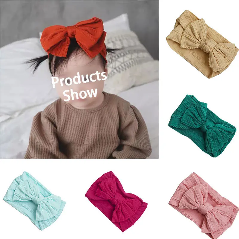 

Baby Hair Band Girls Bow Elastic Headbands Turban Baby Hair Accessories Kids Headware 18 Colors