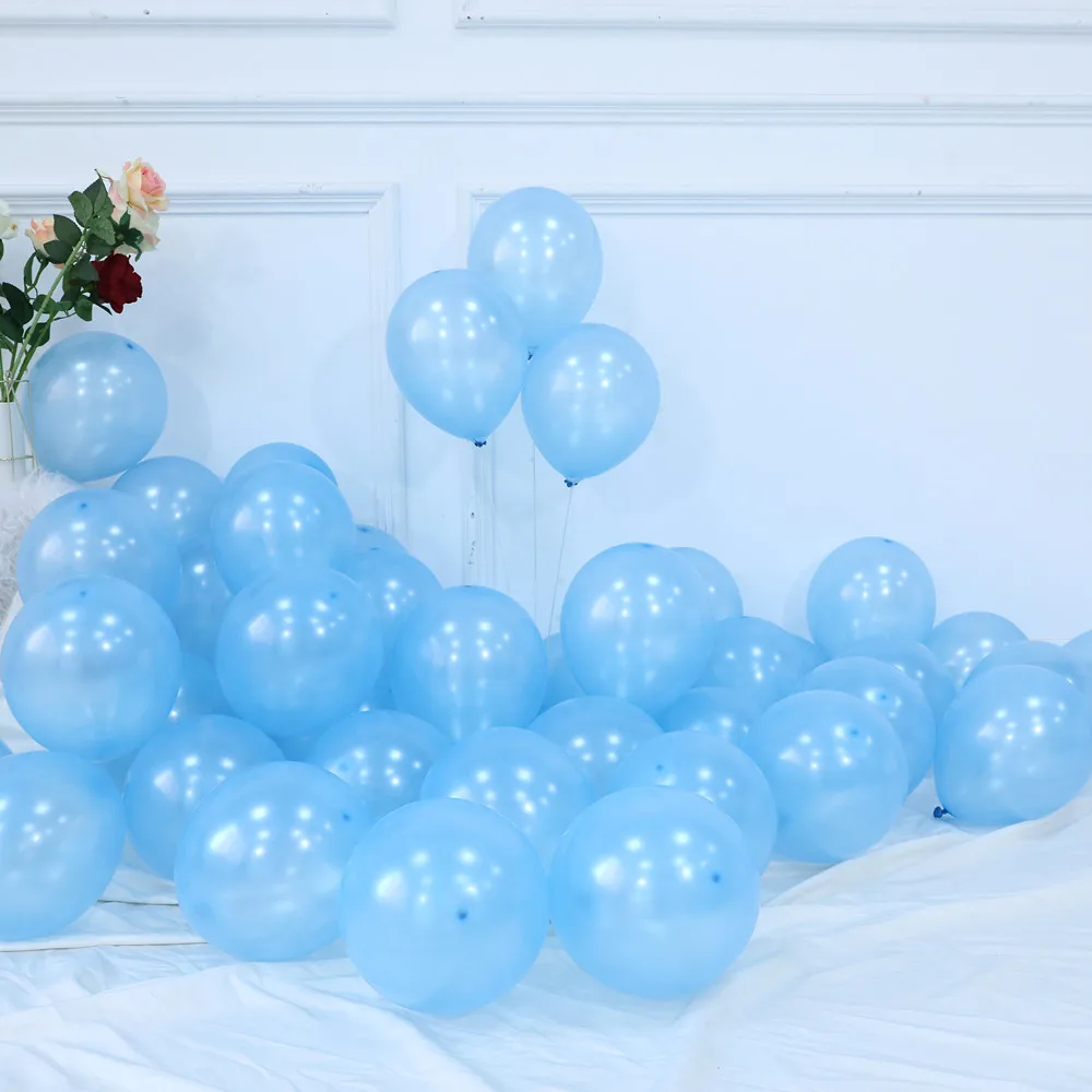 

10/30/50Pcs 10 Inch Blue Latex Balloon Kit Pearlescent Macaron Retro Helium Balloon Birthday Wedding Baby Shower Party Decor