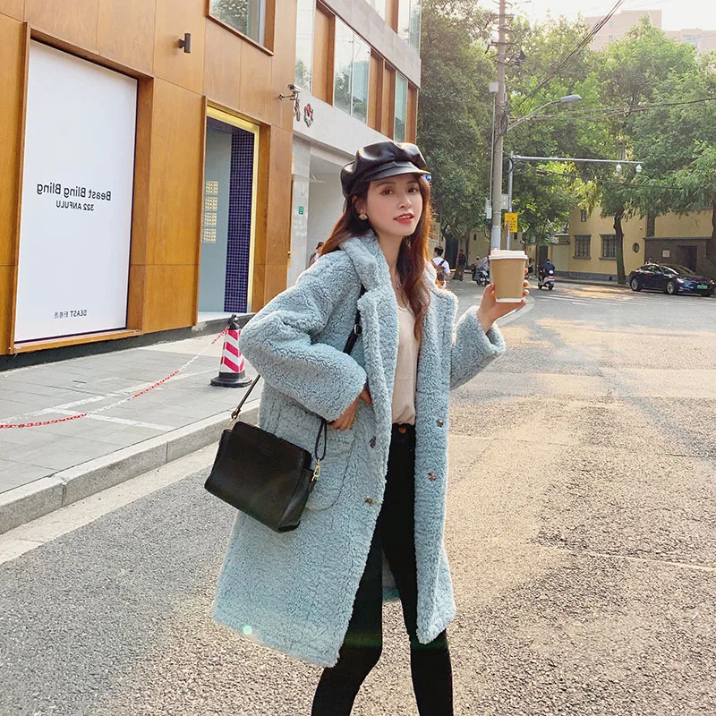 

Winter jacket new women 2020 casual solid color loose faux fur jacket women thick warm high quality fur jacket ladies Overcoat