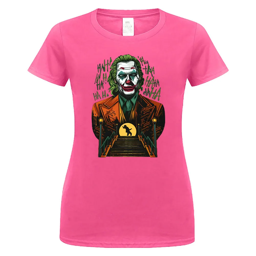 women pink Reborn Clown Arthur Fleck Joaquin Phoenix Can You Call Me Joker черная футболка с фигуркой - Цвет: women pink
