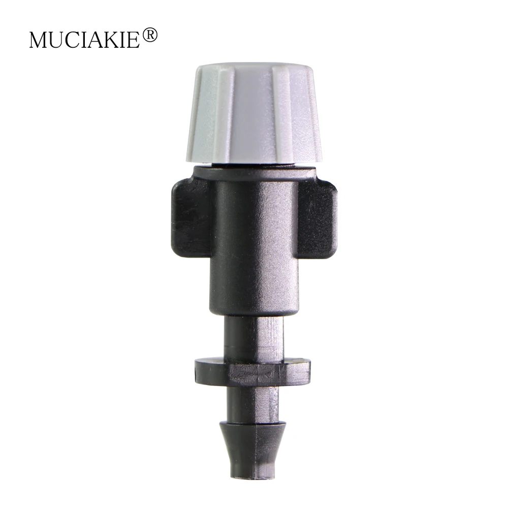 

MUCIAKIE 25PCS Gray Micro Misting Spray Cooling Sprinkler With 1/4" Single Barb Garden Water Irrigation Atomizing Nozzle Dripper