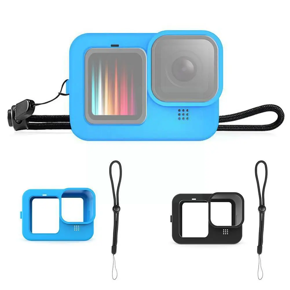 

Silicon Protective Cover For Hero 9 Black Sleeve Housing Frame With Lanyard Accessory For 9 Screen Protect K9y7