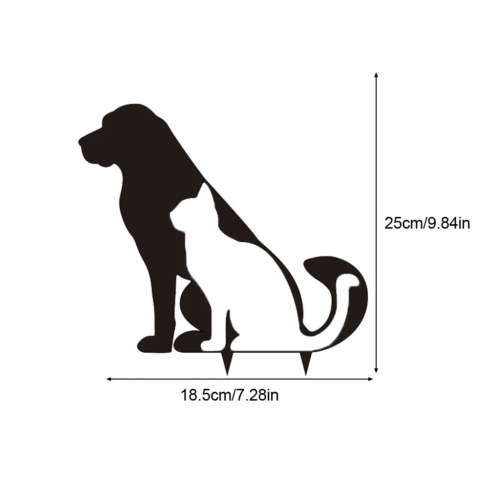 

Black Puppy Garden Stake Vintage Pathway Yard Art Durable Outdoor Gift Acrylic Home Decor Landscape Crafts Lawn Dog Shaped