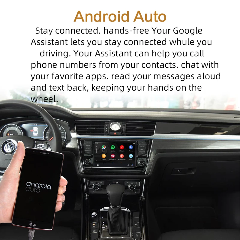 

Sinairyu Wireless Apple Carplay For Volkswagen phideon 2015-2019 Upgraded Android Auto Mirror Wifi Car Play Support Rear Camera