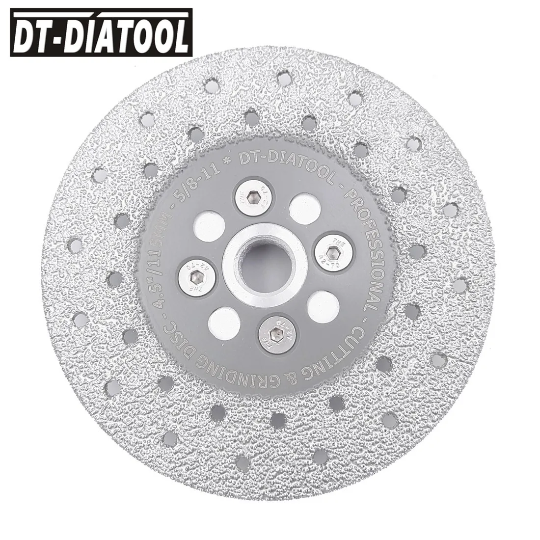 DT-DIATOOL 1pc M14 or 5/8-11 Thread Vacuum Brazed Double Side Coated Diamond Cutting Grinding Wheel For Cut Shapen Grind Smooth