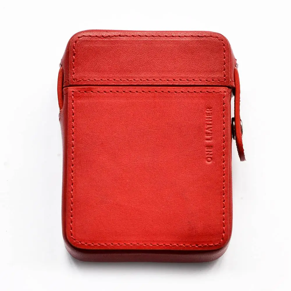 Red Одна кожаная коробка для сигарет, Мужской подарочный чехол для сигарет, мужские подарки, чехол для сигарет, дымовая зажигалка, можно установить чехол для табака - Цвет: Red