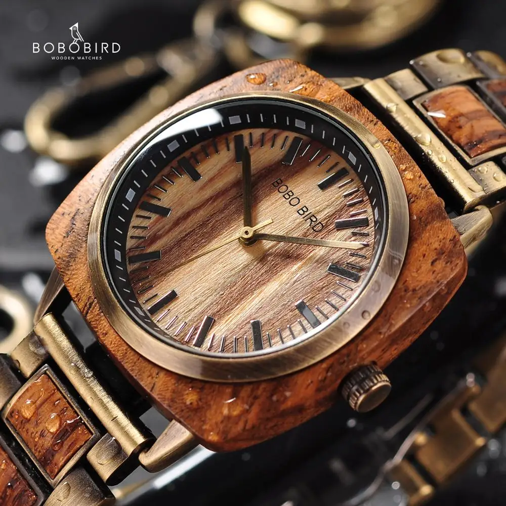 Фото Мужские часы BOBO BIRD мужские роскошные брендовые деревянные наручные в деревянной(China)