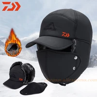 2020 daiwa fishing winter thermal bomber hats men women fashion ear protection face windproof ski cap velvet thicken couple hat