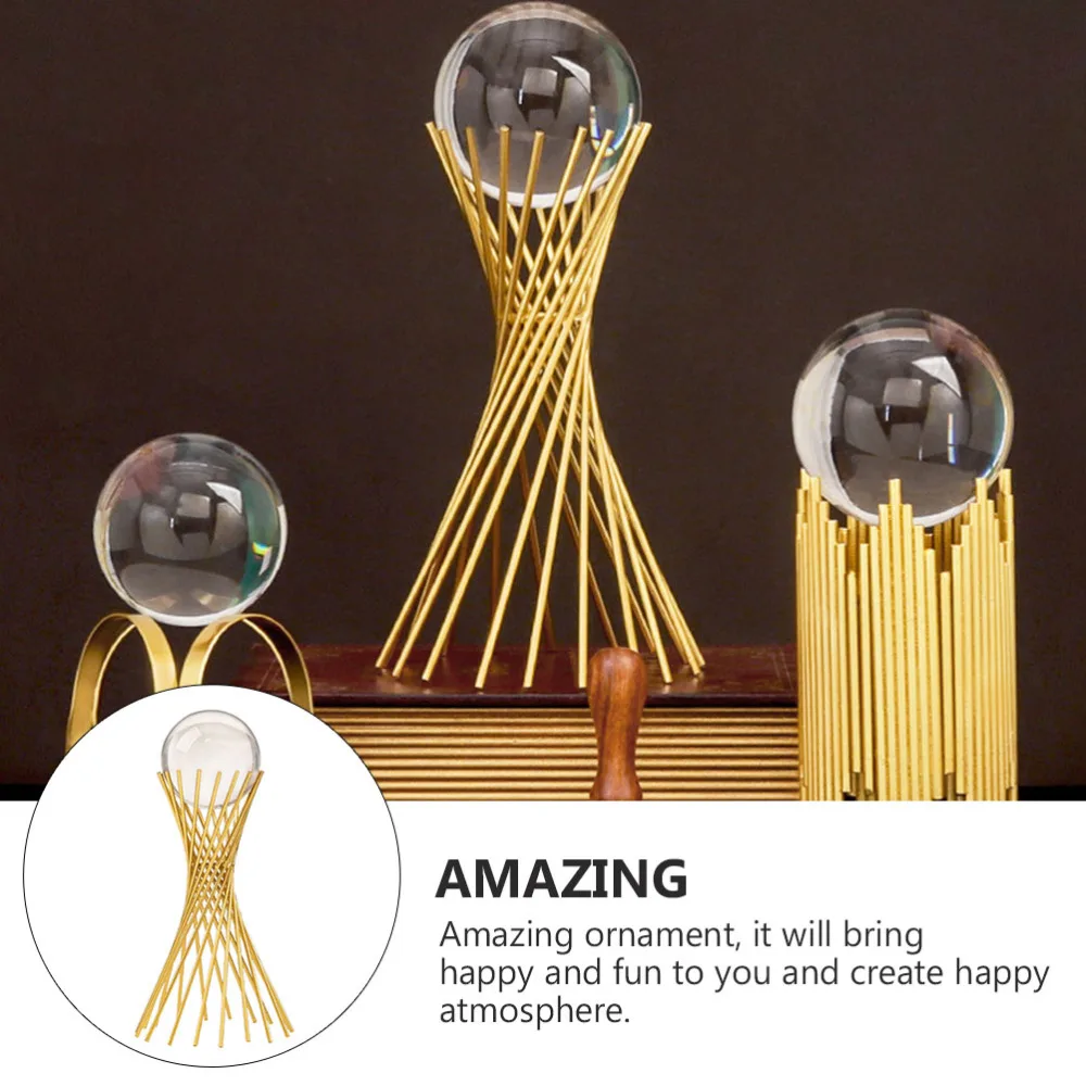 

1PC Wrought Iron Crystal Ornament Creative Household Decoration (Golden)