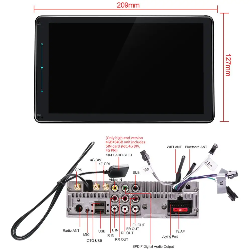 JOYING Glasses 8 &quotAndroid Авто Радио стерео 4 Гб + 64 ГБ 1280*720 двойной 2 Din универсальный
