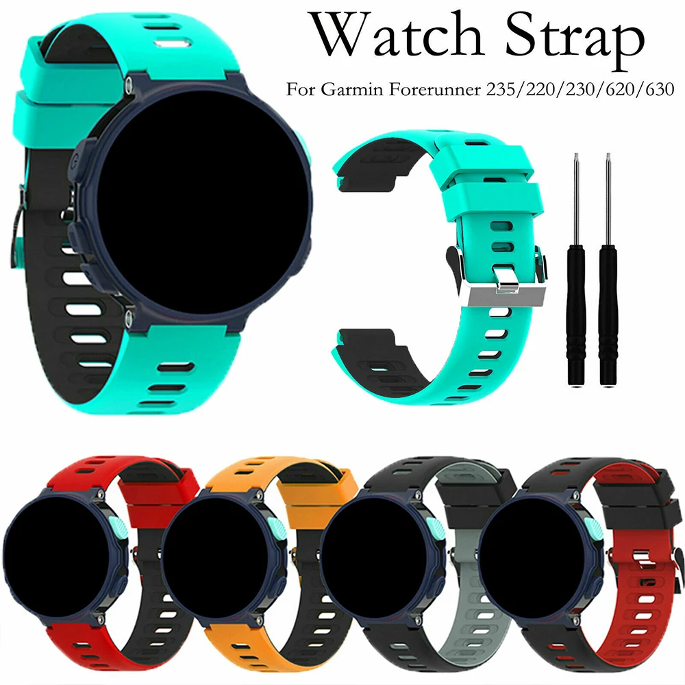 Сменный ремешок для смарт часов из мягкого силикона 22 мм с инструментом Garmin Forerunner