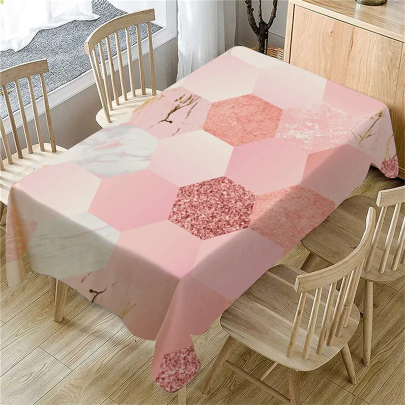 Скатерть с мраморным узором на День святого Валентина прямоугольное покрытие