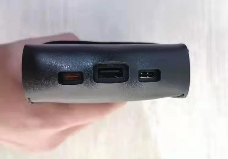 QB826 Полный прямой кожаный чехол в стиле ретро для внешнего аккумулятора ZMI Purple MI 20