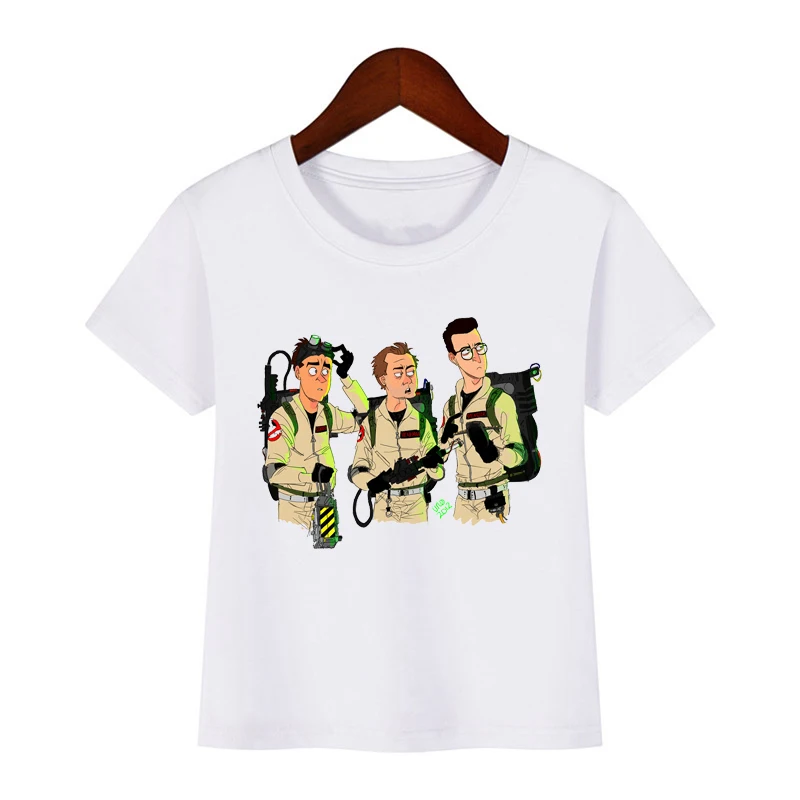 Футболка с принтом Ghostbuster для мальчиков и девочек детская забавная одежда летняя