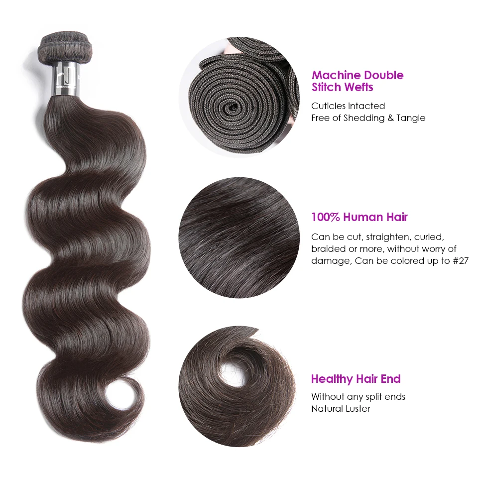 Волнистые пряди с закрытием из волнистых волос 4x4 кружевами 7A Remy человеческие