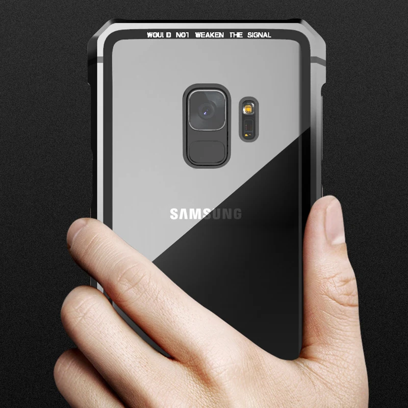 Роскошный металлический чехол для Samsung Galaxy Note 8 9 S S9 S8 Plus S8Plus S9Plus прозрачный