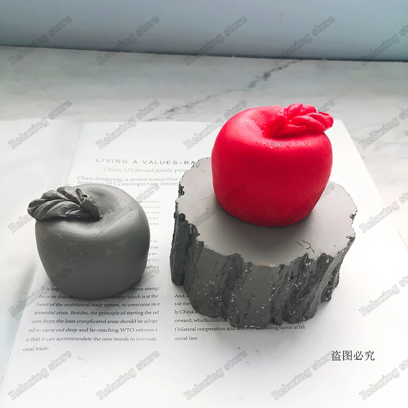 Пень бетонная Форма 3D яблоко Гипсовая Штукатурка форма для стола Декор дерево табурет цемент свеча ручной работы силиконовые формы