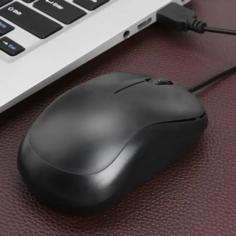 USB черная проводная мышь 1200 dpi, оптическая маленькая игровая мышь, 3 кнопки, легкая эргономичная универсальная компьютерная периферийная техника