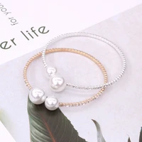 new 1pclot fashion rhinestone pearl womens bracelets gold and silver 18cm popular bangles happiness festival gifts for girls