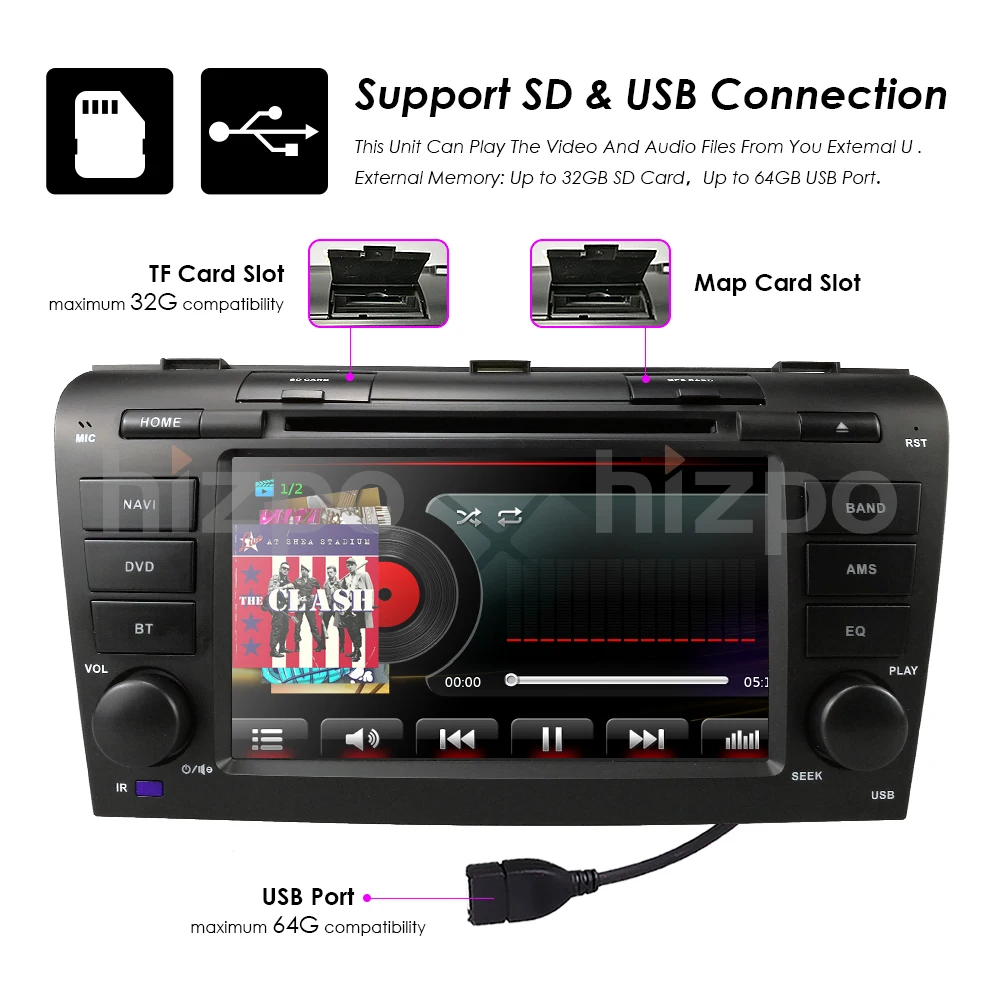 Автомагнитола 7 дюймов DVD стерео плеер для MAZDA 3 2004 2005 2006 2007 2008 2009 Bluetooth GPS навигация