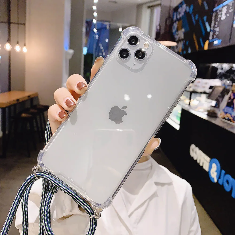 Прозрачный чехол LOVECOM для iPhone 12 Mini 11 Pro Max XR XS 6S 7 8 Plus X противоударный телефона из