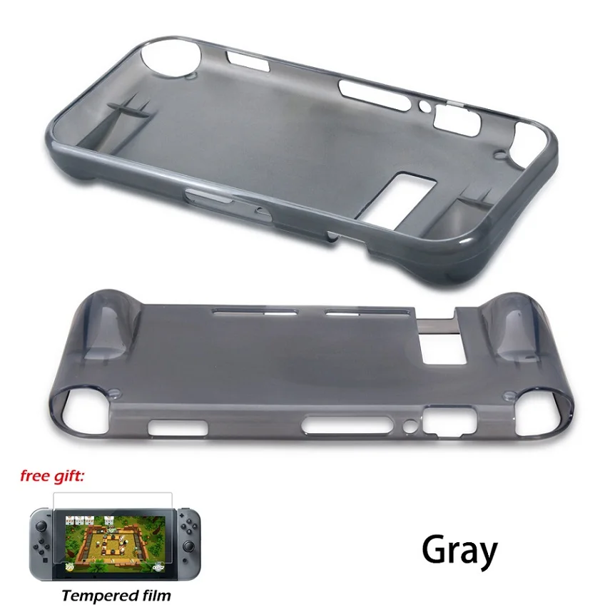 Gray Дорожный переключатель NS Gampad из мягкого ТПУ с ручками защитный чехол для nintendo s Switch Carry Shell закаленная пленка для nintendo Switch - Цвет: Gray