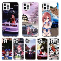 silicone case coque for iphone 13 pro max 11 12 pro xs max x xr 7 8 6 6s plus se 2020 vaporwave car girl anime back cover funda