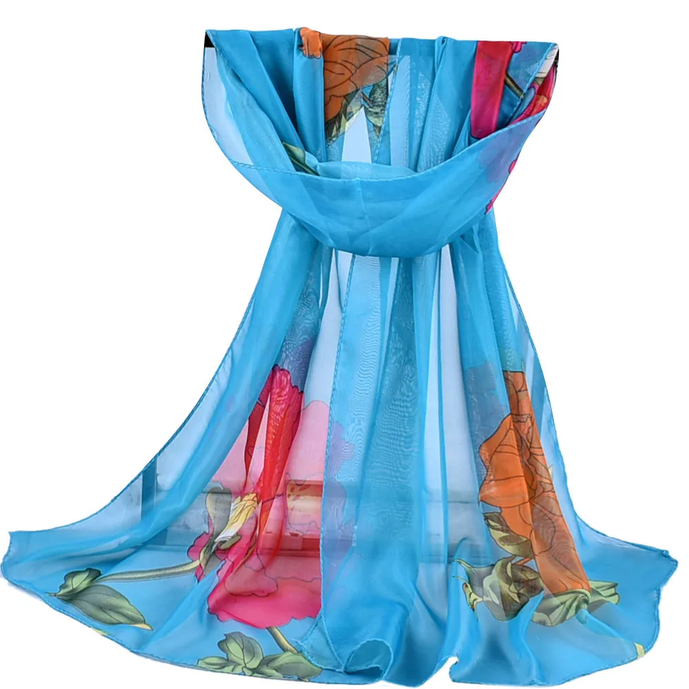 Женская Мягкая шифоновая шаль с принтом обёрточная бумага s Шарф шарфы пончо
