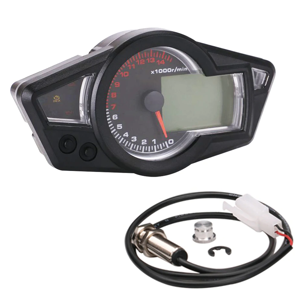 Универсальный 12 В ЖК дисплей мотоцикл одометр спидометр топливный датчик