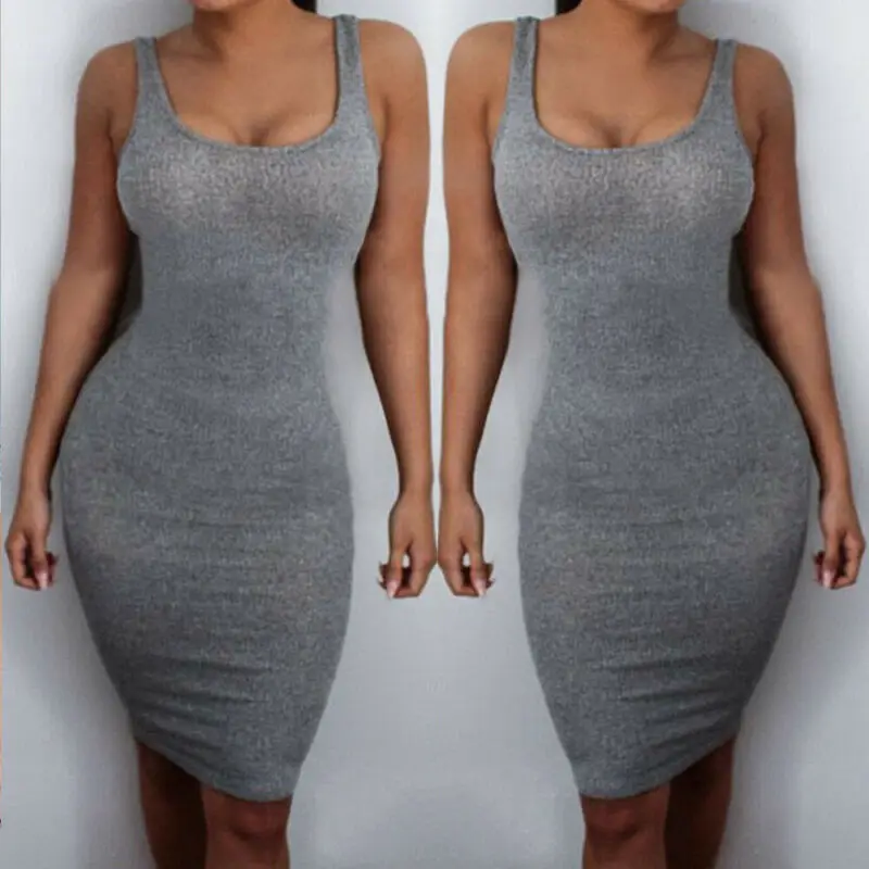 Женские платья на бретельках без рукавов Стрейчевые Платья На Бретельках