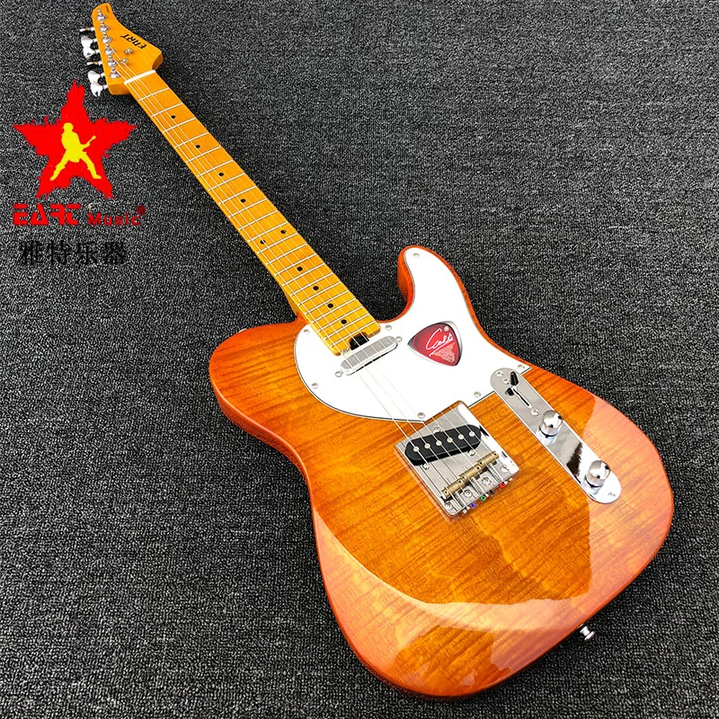 Красная электрическая гитара EART кленовый шпон с узором тигра корейский мост