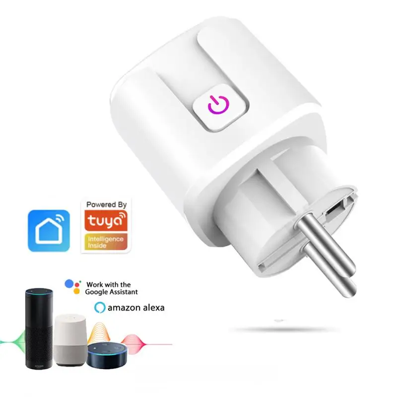 

1-8pcs 16A Wifi Socket Smart EU Plug Swtich Power Mornitor Energy-saving Timing Automation Support Tuya APP Alexa Google Home