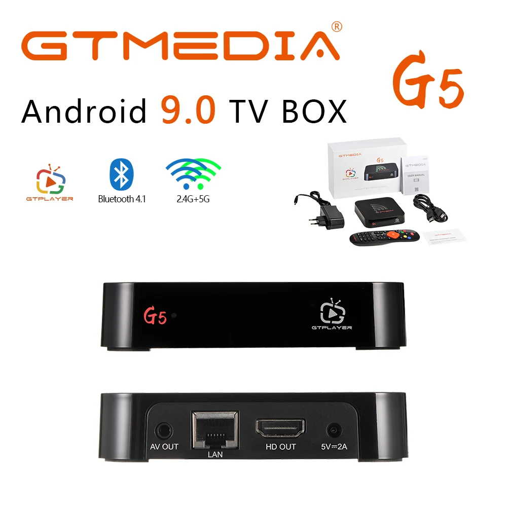 2020 G5 Android 9 0 ТВ коробка 4 Гб Оперативная память 64 Встроенная Поддержка часы Netflix в HD