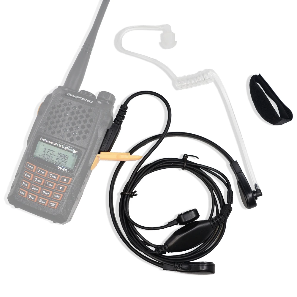 Baofeng Air Acoustic Tube наушник 2 Pin PTT K Port горла прозрачная Гарнитура Walkie Talkie наушники для