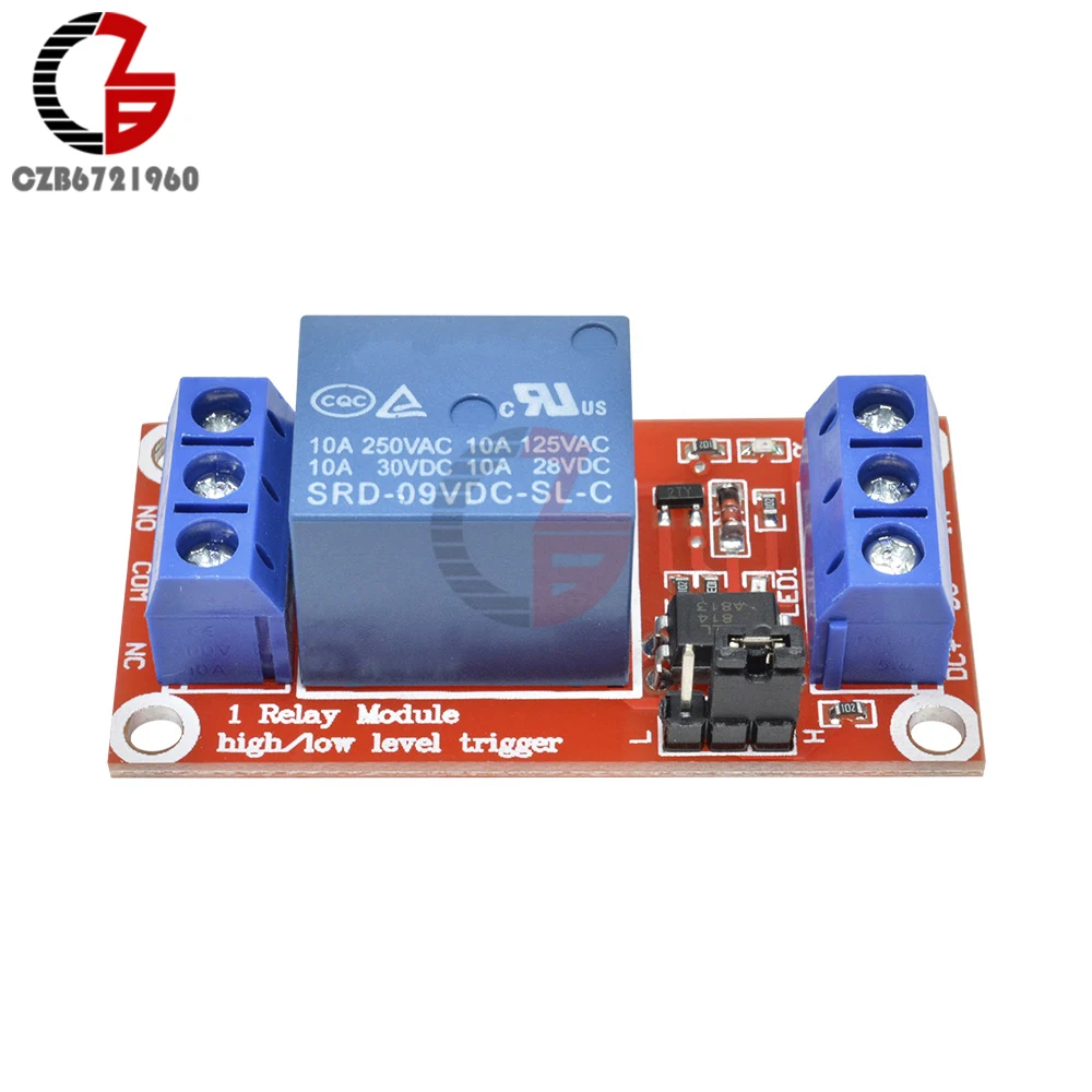 Один 1 канал 9 В релейный модуль щит с опора для оптопары высокого и низкого уровня