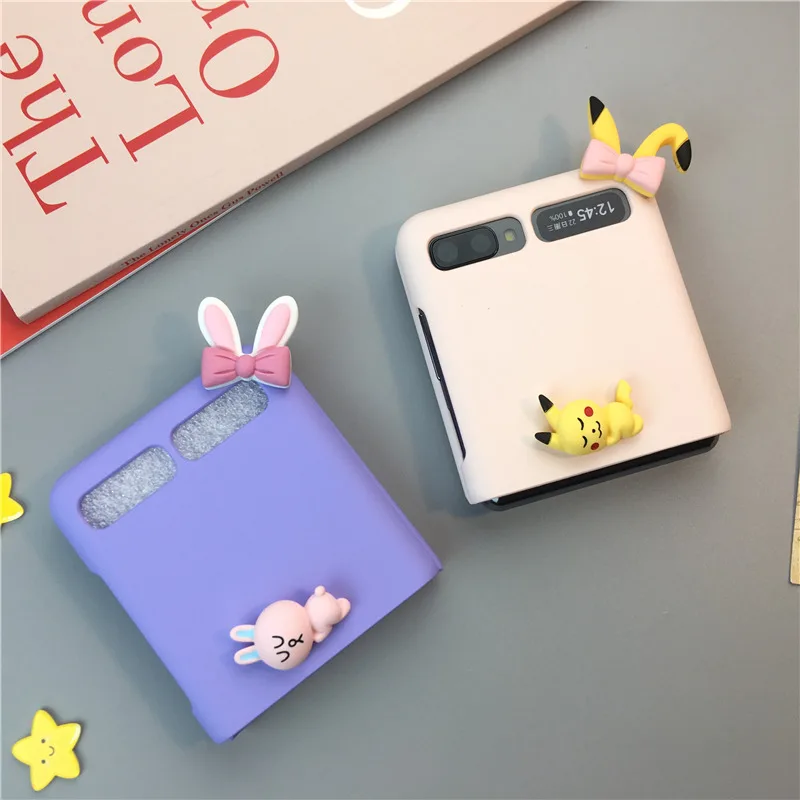 

For F7070 Samsung Z Flip 5G Conque Anime Sleeping Doll Phone Case for Galaxy ZFlip Samsung Cases Etui Folding Cover 5G