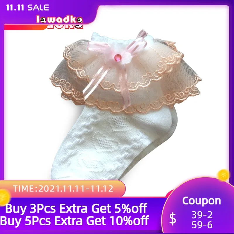 

Lawadka Lace Kids Girls Socks White Ruffle Socks for Girls Summer Cotton Children's Socks Baby Clothes for Girls 4 6 8 10 Years
