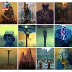 Картина маслом по номерам для взрослых, Готическая темная скелетная фигура, настенное искусство, подарки, DIY картины по номерам, фотокартина на холсте