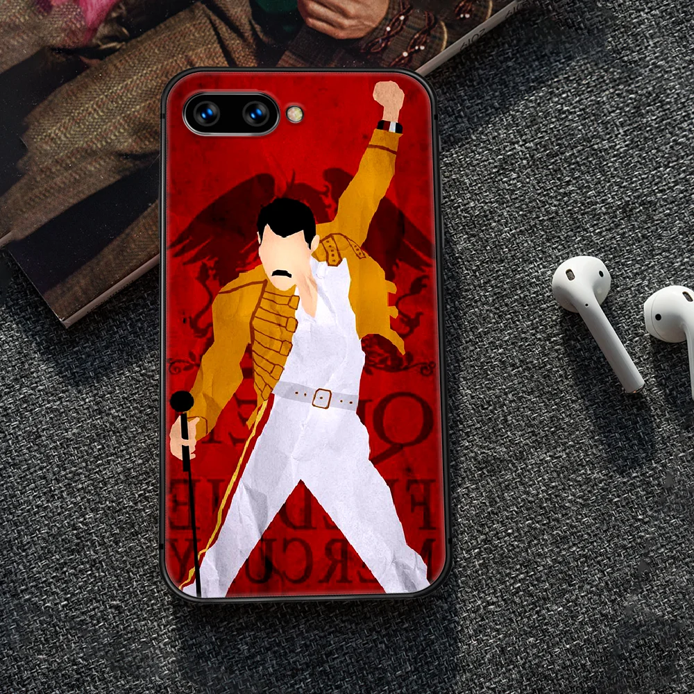 

Queen band Freddie Mercury Phone Case Cover Hull For HUAWEI honor 8 8c 8a 8x 9 9a 9x V10 MATE 10 20 I lite pro black Bumper