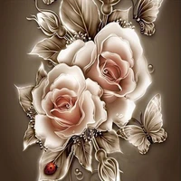 100 full 5d diy daimond painting rose 3d cross stitch round rhinestone full pasted diamant painting embroidery flowers