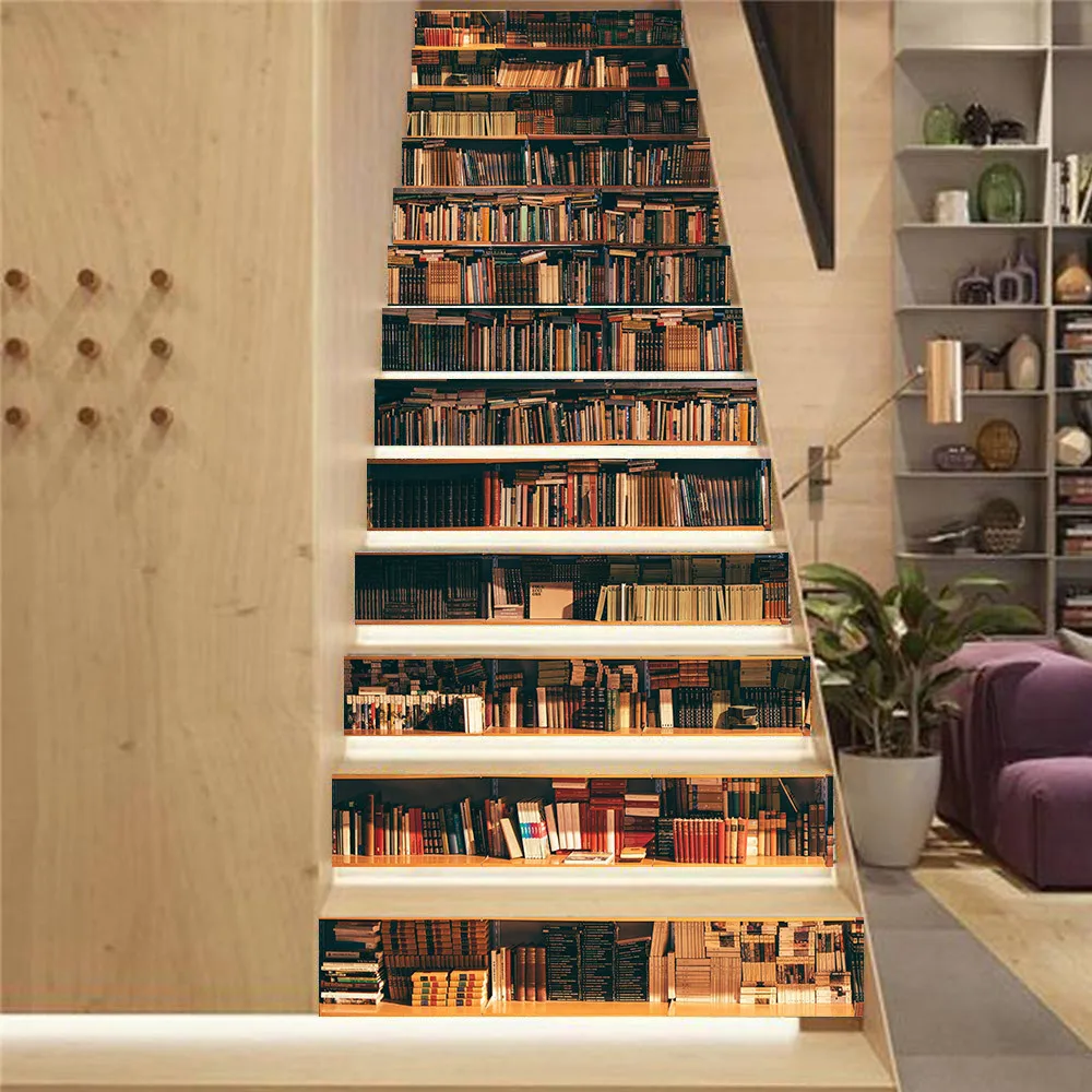 13 шт./компл. книжная полка ПВХ лестничные наклейки украшение для гостиной Diy