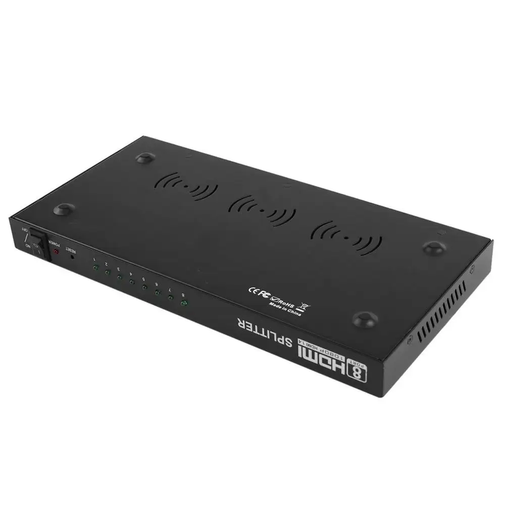 8 Port HDMI Video Splitter Audio Amplifier 3D Full HD 1080p 1 In to Out Hub Box Switcher For HDTV Projector PC Monitor | Обустройство