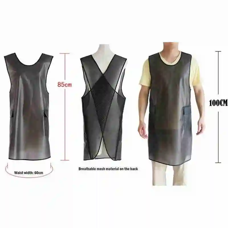 

Waterproof Transparent Sleeveless Pocket Apron Tpu Apron Environmental Kitchen Baking Apron Cleaning Household I3Q2